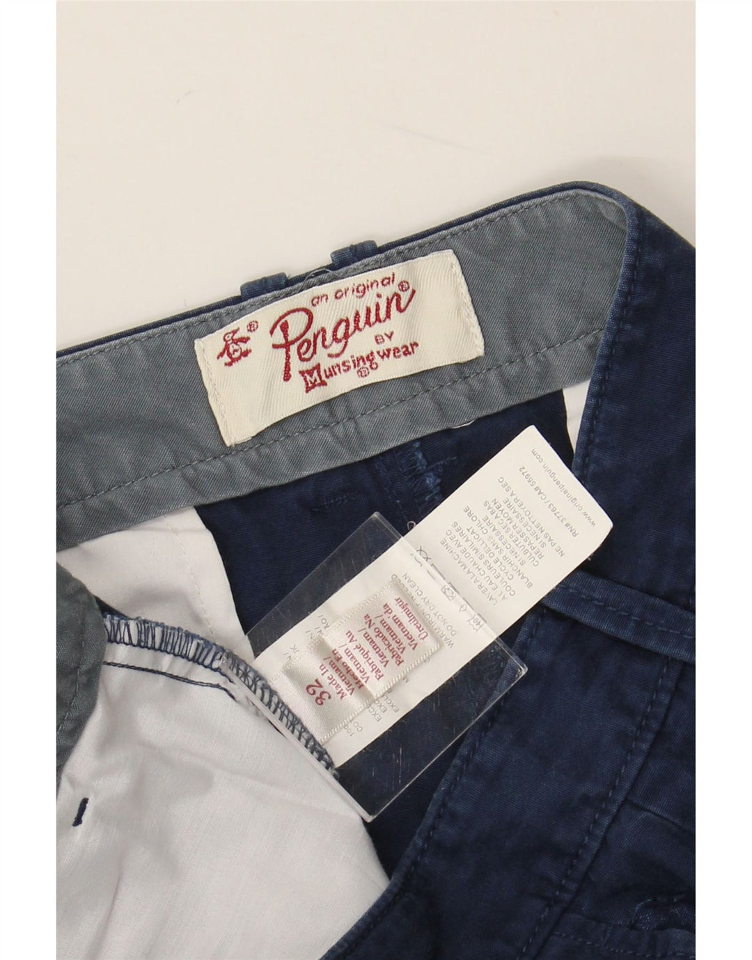 PENGUIN Chino Shorts til mænd W32 Medium Marineblå Bomuld