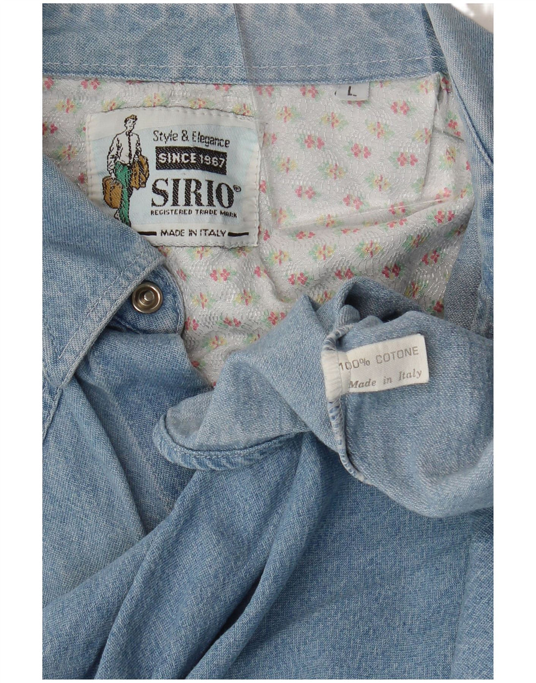 Sirio Herre Denim Skjorte Stor Blå Bomuld