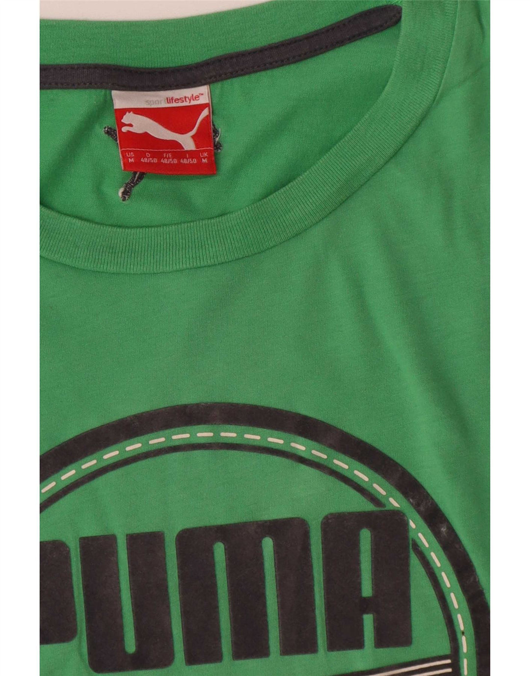 Puma Herre grafisk T-shirt Top Medium Grøn Colourblock Bomuld