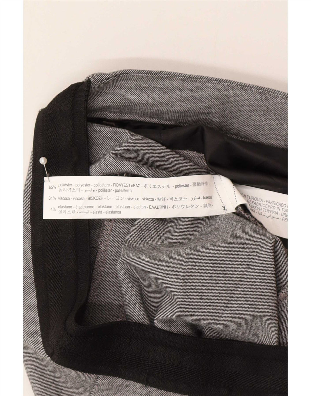 Zara koniske chinobukser til kvinder Medium W30 L28 Grå ternet polyester