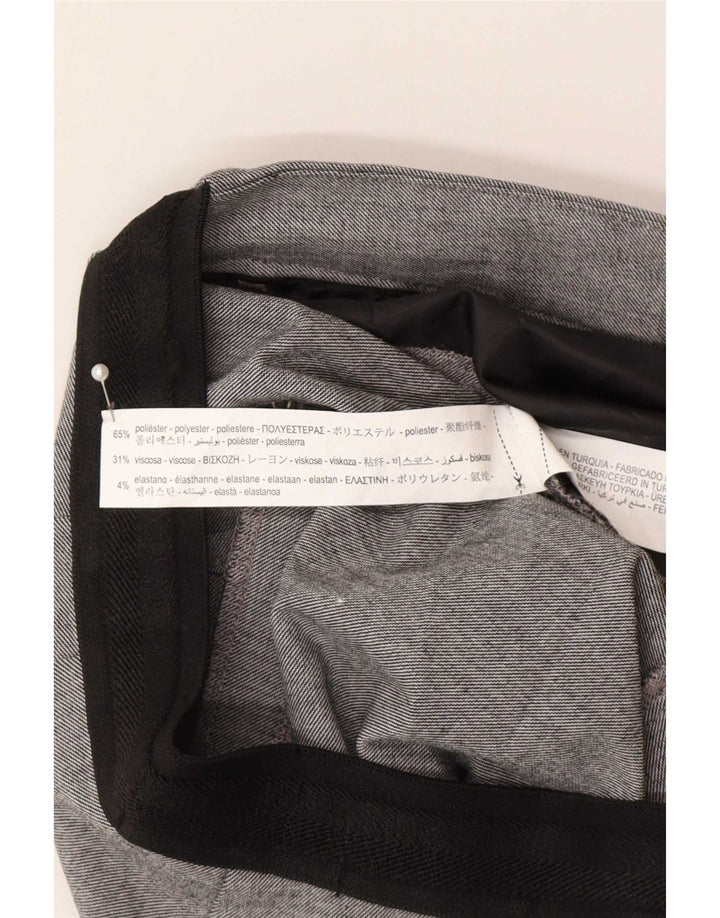 Zara koniske chinobukser til kvinder Medium W30 L28 Grå ternet polyester