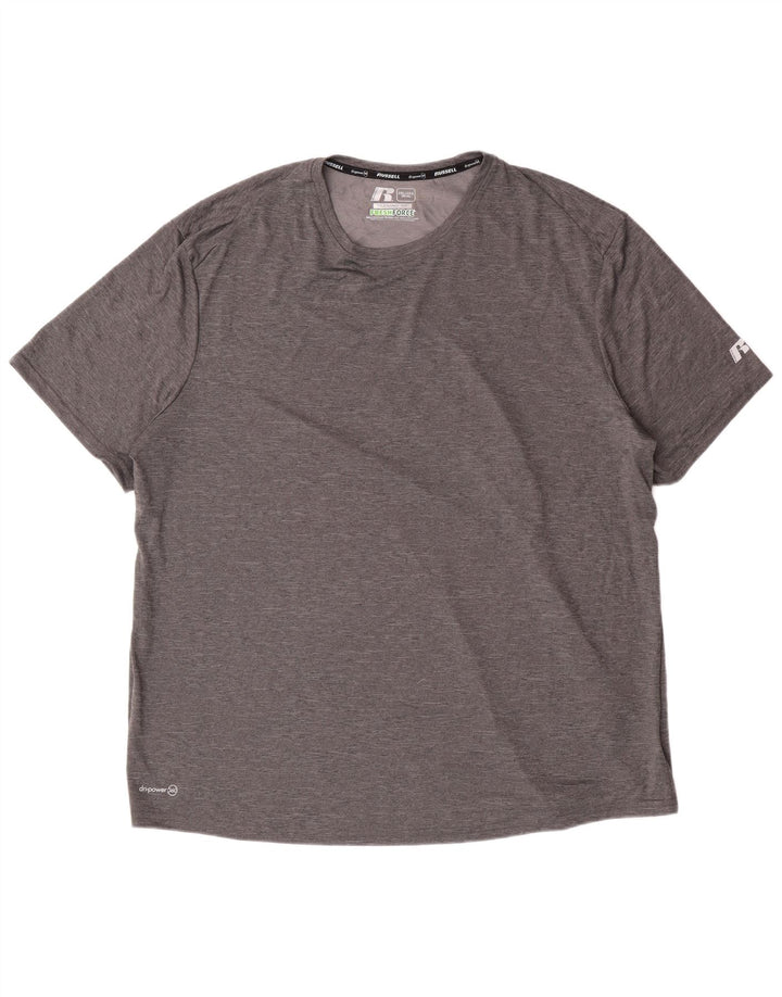 Russell Athletic Herre T-Shirt Top 2XL Grå Polyester Sports