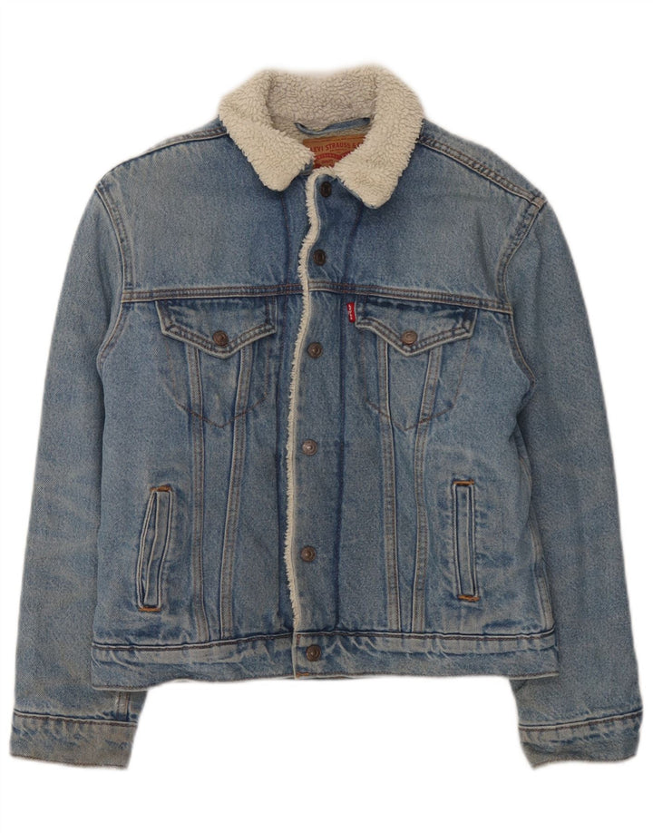 Levi's Herre Denim Sherpa Jacket UK 34 XS Blå Bomuld
