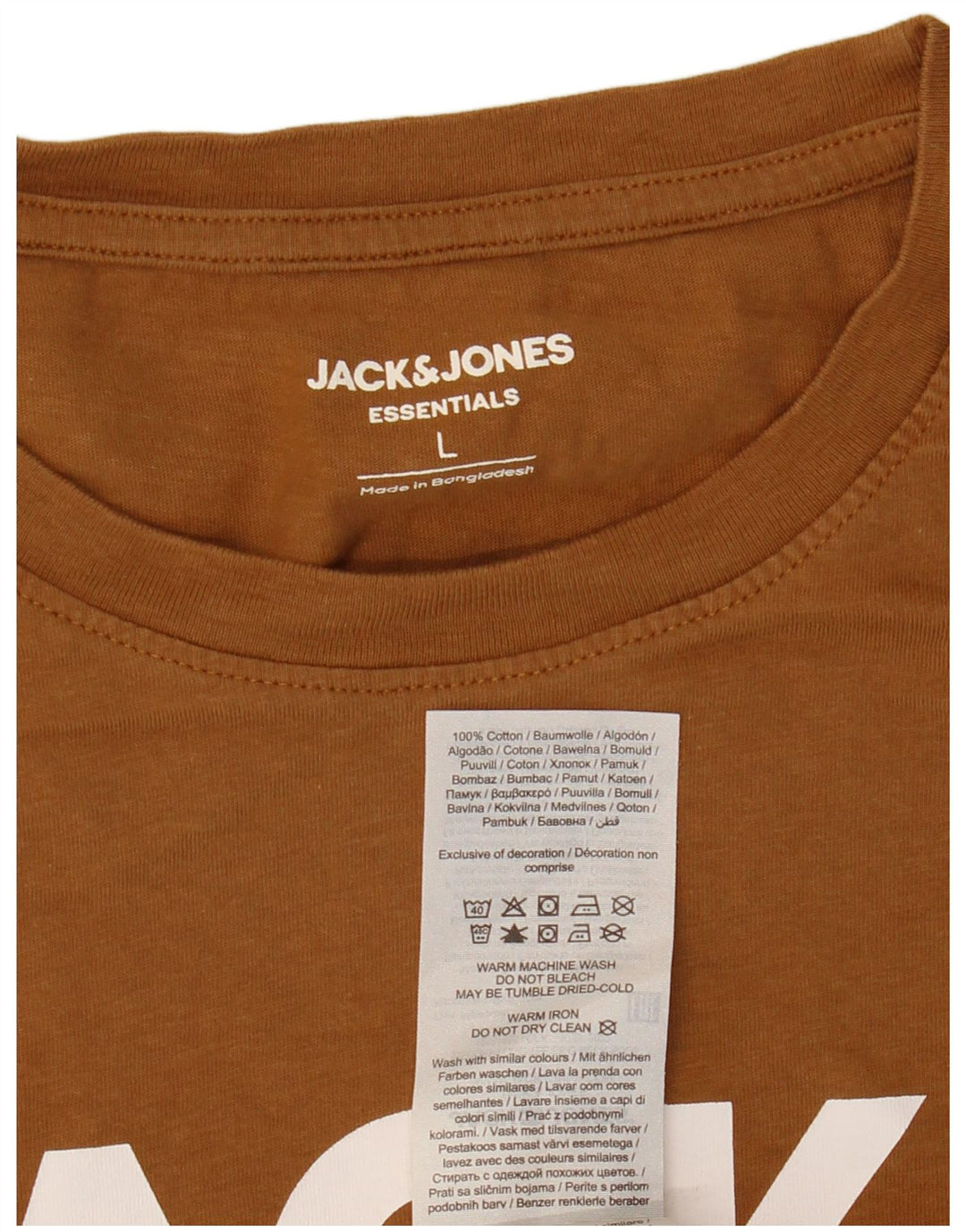 JACK & JONES Grafisk T-shirt top til kvinder Stor brun bomuld