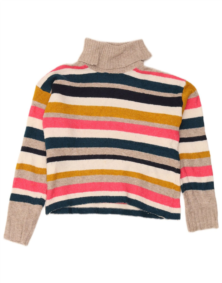 Marks & Spencer Dame Roll Neck Jumper Sweater UK 10 Small Multicolored
