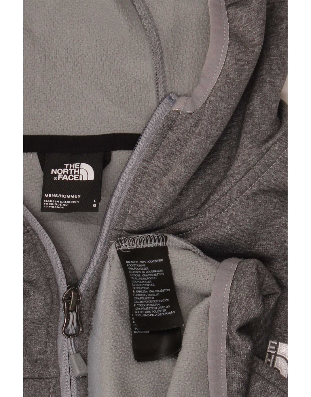 The North Face Herre hættetrøje med lynlås, stor grå polyester