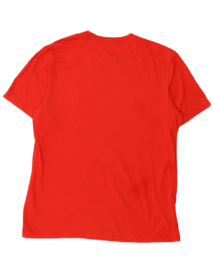 Nike Herre Dri Fit grafisk T-shirt Top Medium Rød Bomuld