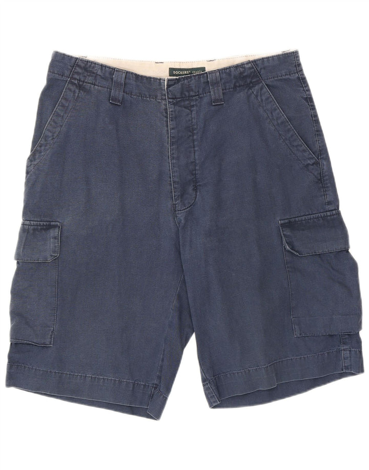 Dockers Herre Khakis Cargo Shorts W34 Large Navy Blue Bomuld