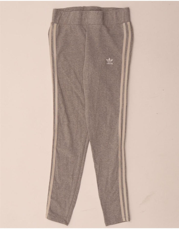 Adidas Dame Leggings UK 12 Medium Grey Flecked Bomuld