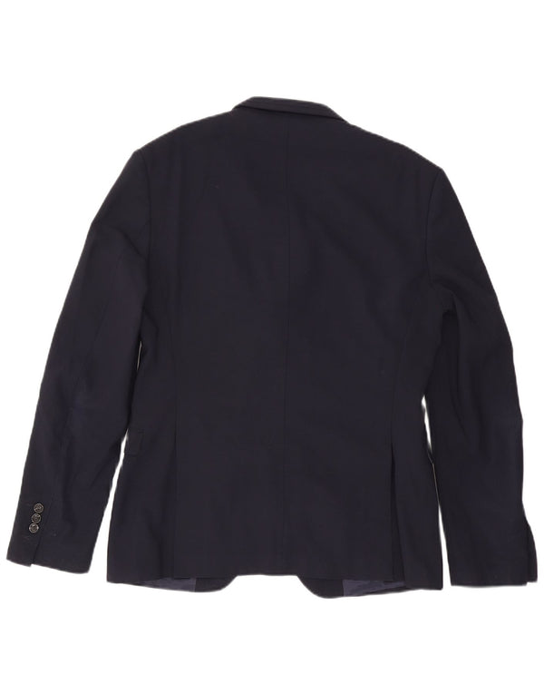 Zara Herre 2-knaps blazerjakke EU 50 Medium Navyblå Polyester
