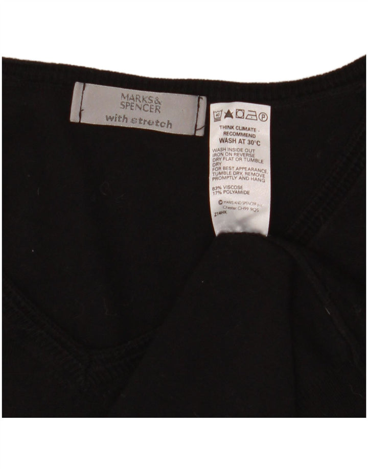 Marks & Spencer Womens Crop V-hals sweater UK 14 Medium Black