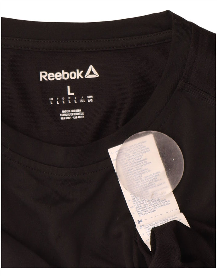 Reebok Herre grafisk top langærmet stor sort polyester