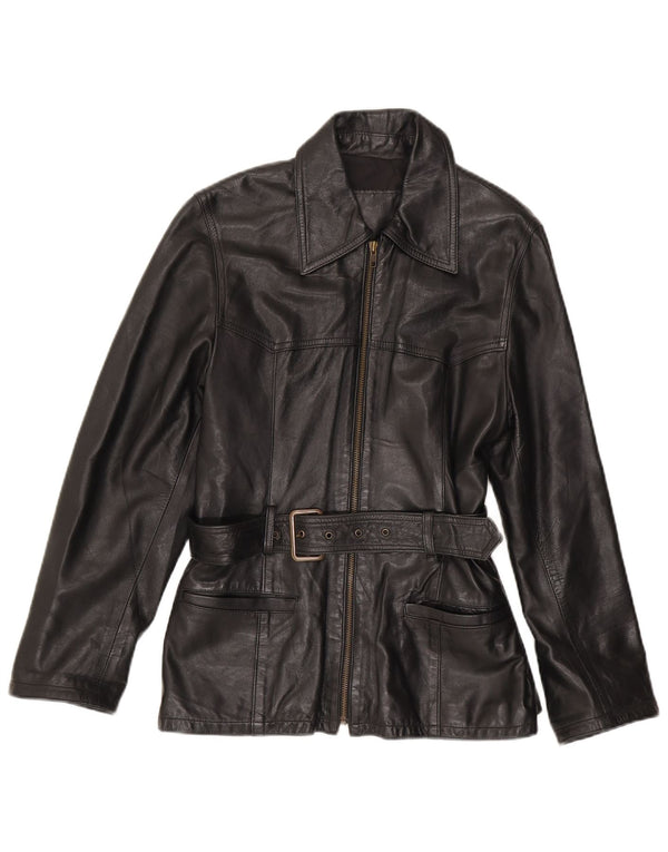 Vintage læderjakke til kvinder IT 44 Medium sort læder