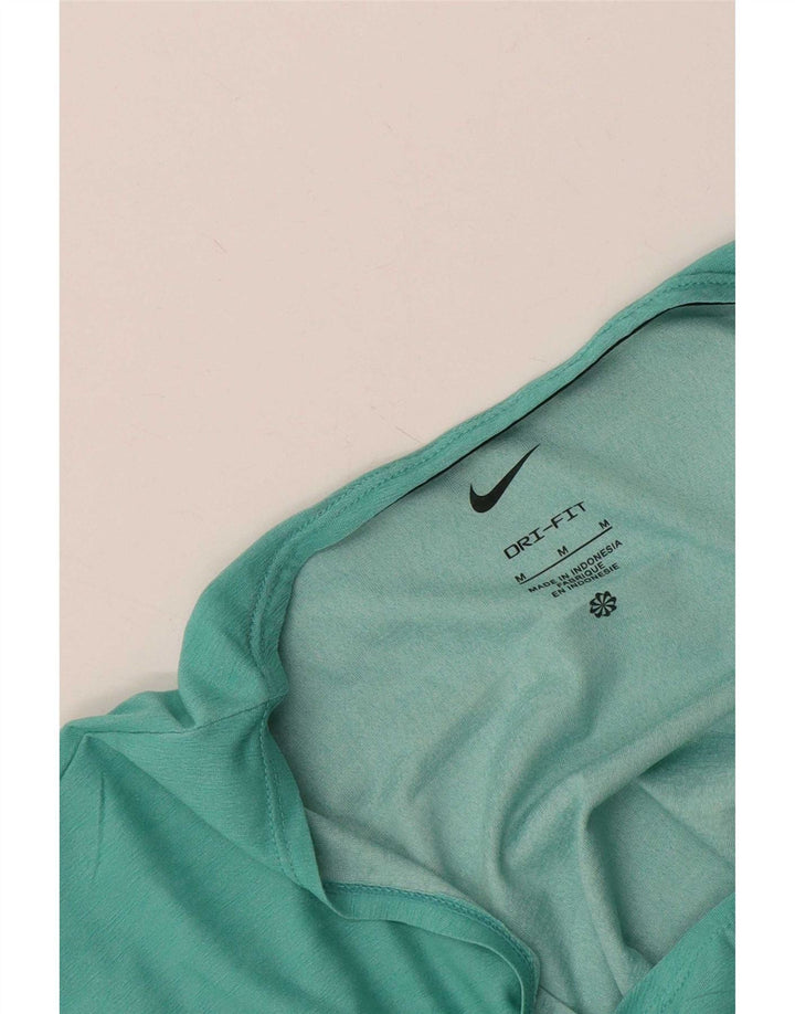 Nike Dame Dri Fit T-Shirt Top UK 14 Medium Blue