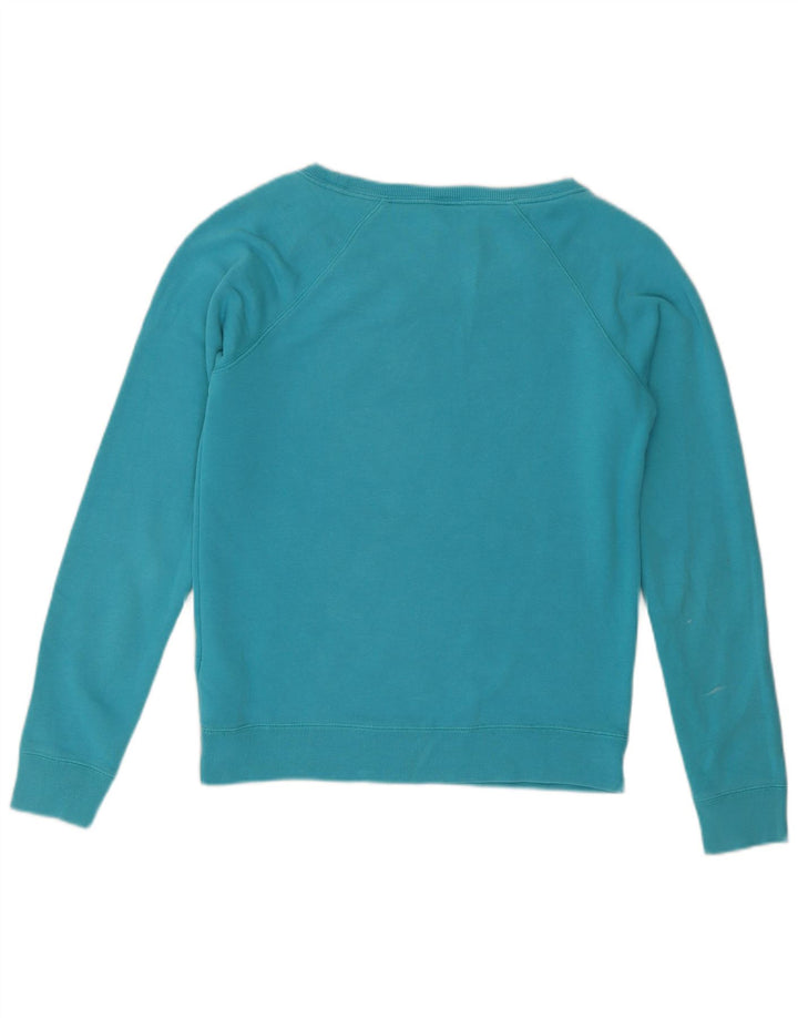 Nike Dame Grafisk Oversized Sweatshirt Jumper UK 6 XS Blå Bomuld