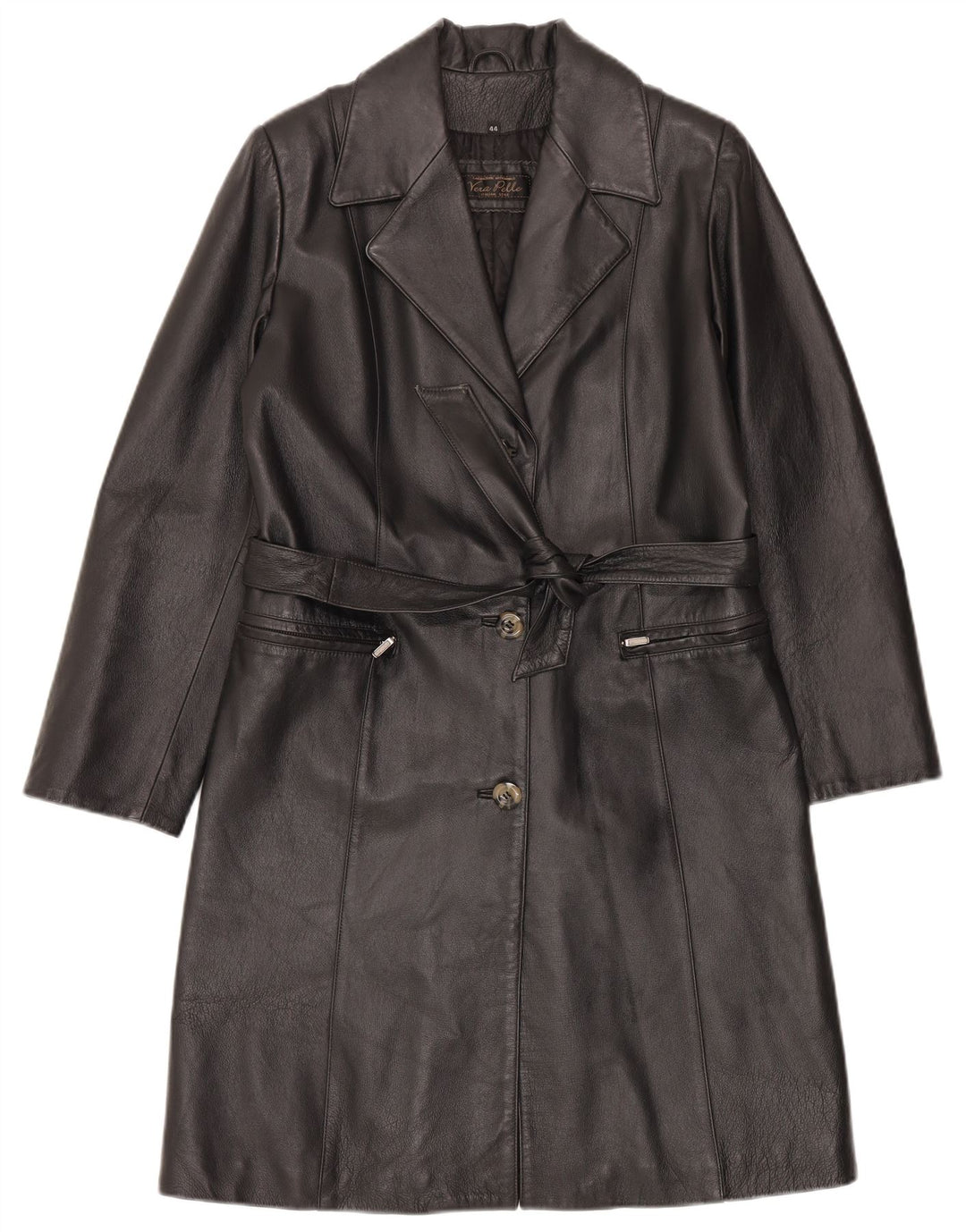 LAVORAZIONE ARTIGIANALE Læderfrakke til kvinder IT 44 Mellem sort læder