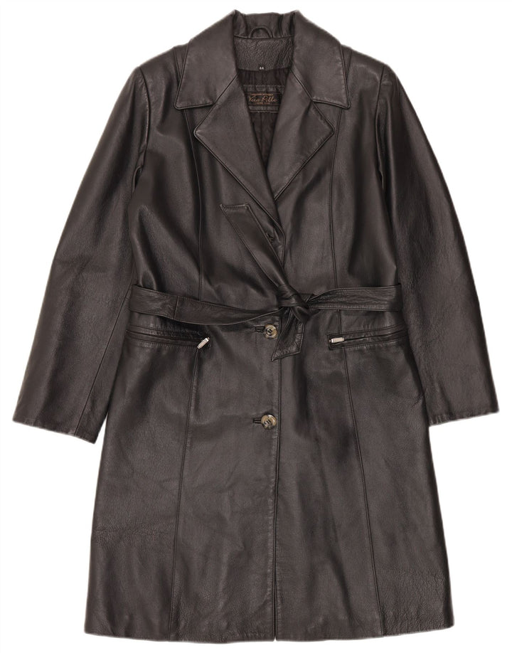 LAVORAZIONE ARTIGIANALE Læderfrakke til kvinder IT 44 Mellem sort læder