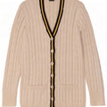 Ralph Lauren Dame Cardigan Sweater UK 14 Medium White Bomuld
