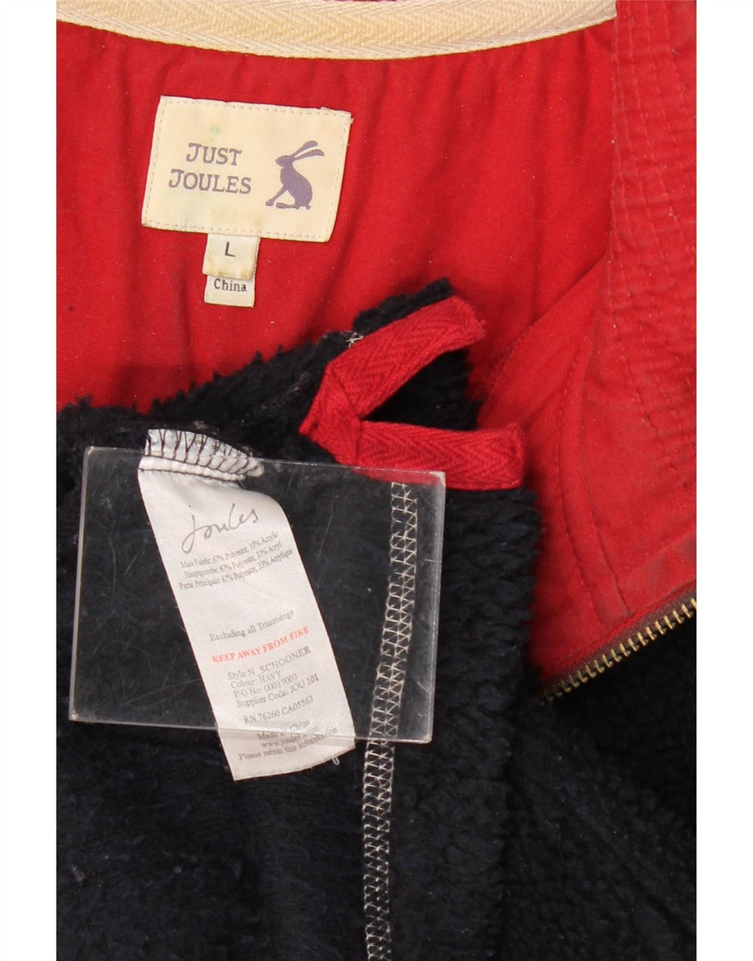 JOULES Fleece Jumper med lynlås til mænd Stor sort polyester