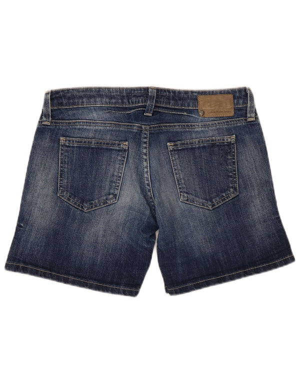 Calvin Klein Jeans Dame Super Low Denim Shorts W27 Small Blue Bomuld