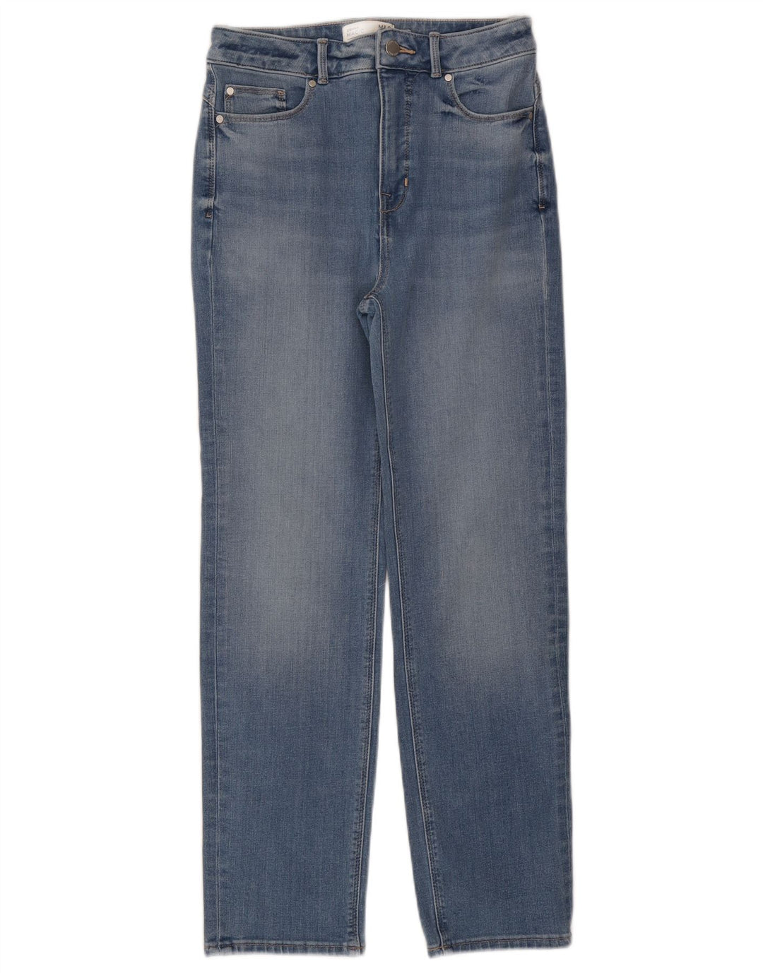 Marks & Spencer Dame Sienna Straight Jeans UK 10 Small W27 L27 Blue