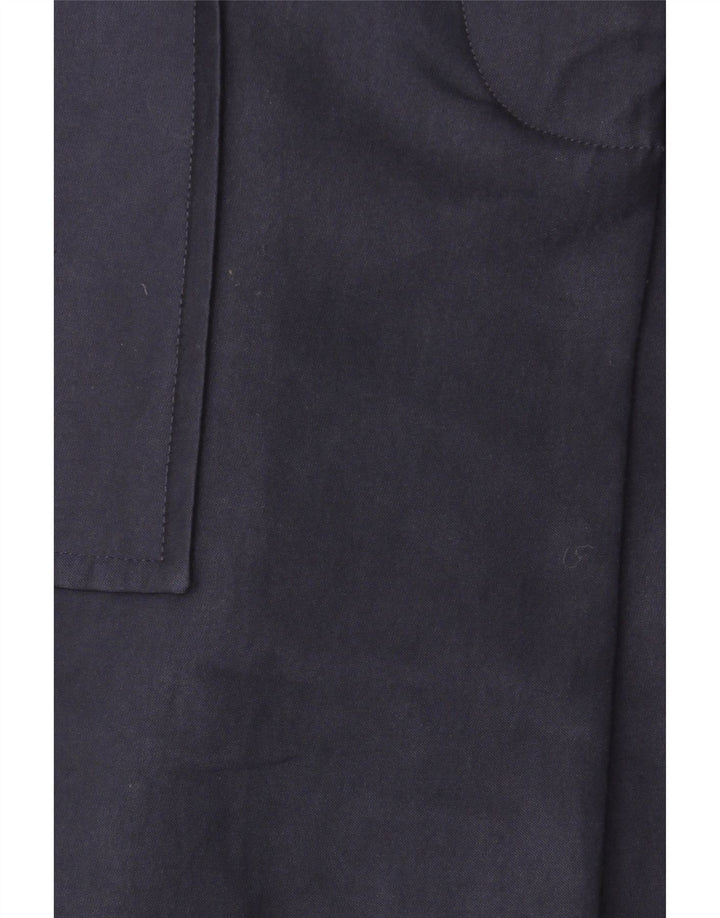 Zara Dame Overfrakke UK 14 Medium Marineblå Bomuld