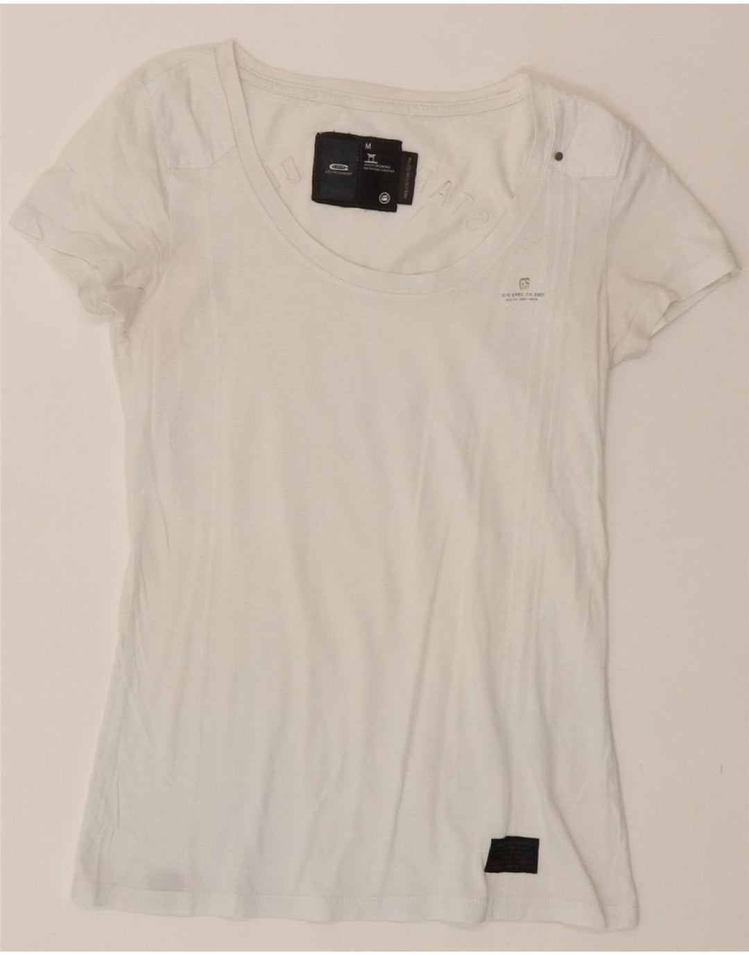 G-STAR Womens T-Shirt Top UK 12 Medium White Cotton Vintage G-Star and Second-Hand G-Star from Messina Hembry 