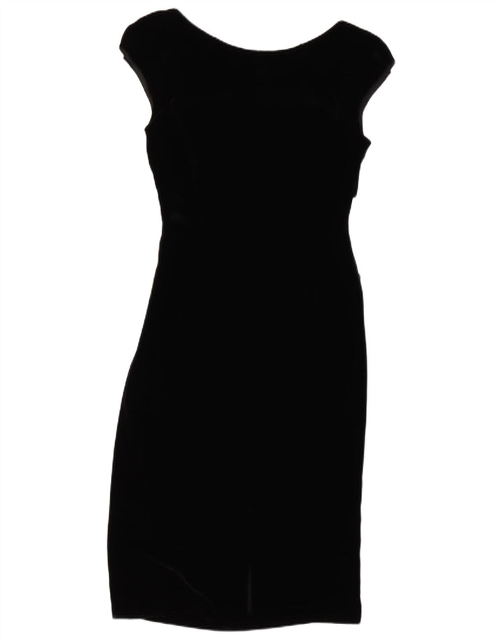 L.K. Bennett Womens Velvet Sheath Dress UK 8 Small Black Viscose