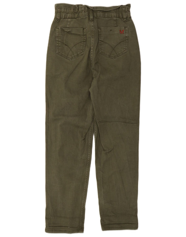 Crew Clothing Dame High Waist Cropped Trousers UK 8 Small W26 L25 Khaki