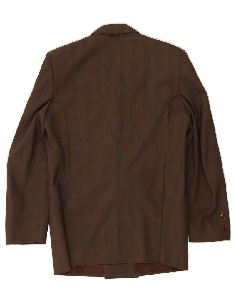 LANVIN Mens Double Breasted Blazer Jacket EU 50 Large Brown Pinstripe Wool Vintage Lanvin and Second-Hand Lanvin from Messina Hembry 