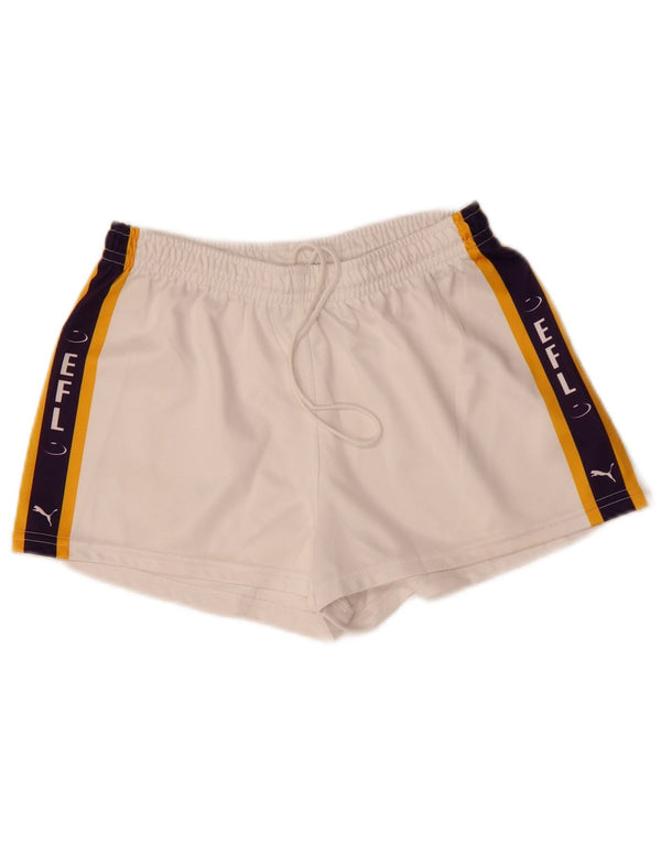 Puma Graphic Sports Shorts til kvinder UK 14 Large White Colourblock Polyester