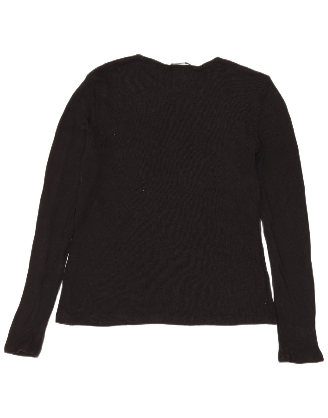 ZARA Dame Boat Neck Jumper Sweater UK 12 Medium Black Viscose
