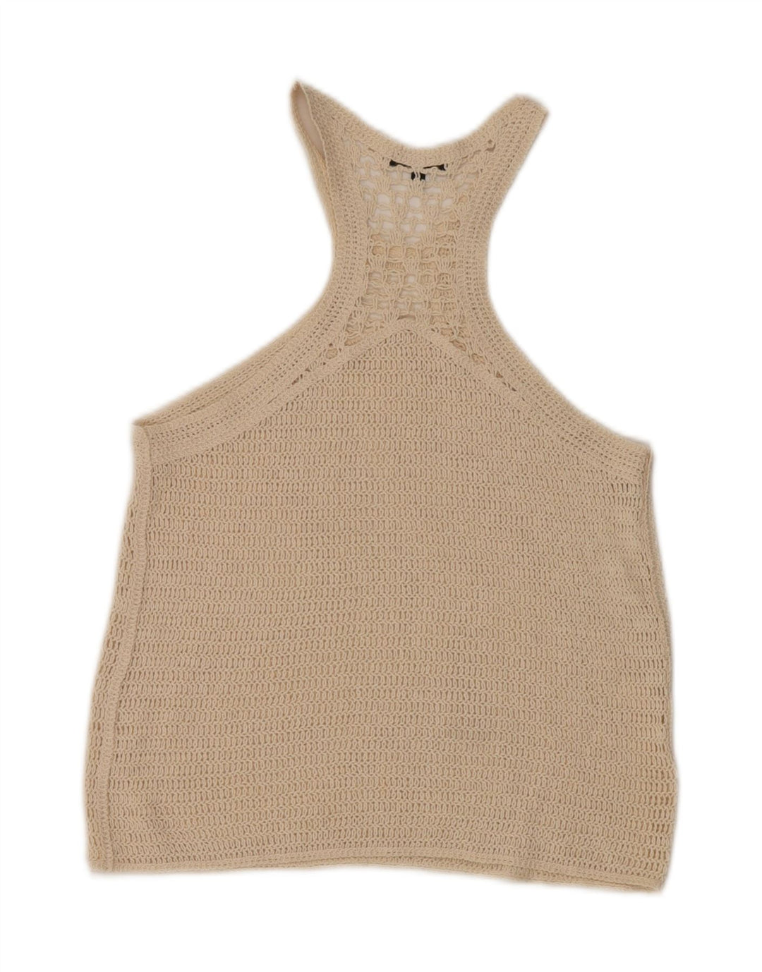 Massimo Dutti Dame hæklet Vest Top UK 10 Small Beige