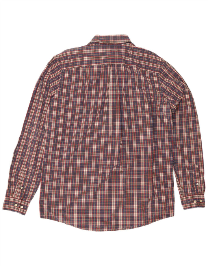 EDDIE BAUER Herreskjorte Stor marineblå ternet bomuld