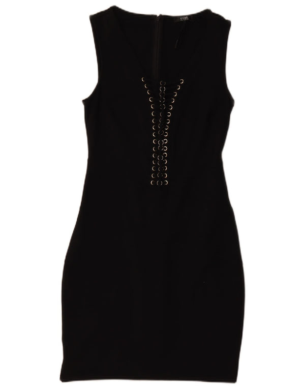 Guess Womens Sleeveless Bodycon Dress UK 12 Medium Black Nylon