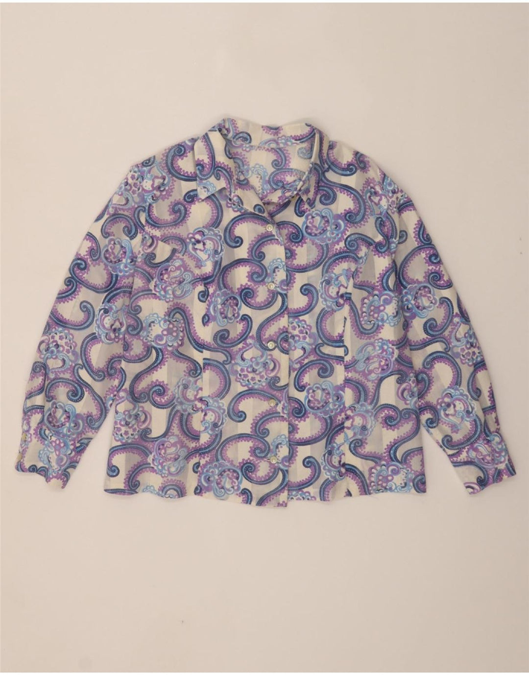 VINTAGE Womens Shirt EU 48 2XL Purple Paisley Vintage Vintage and Second-Hand Vintage from Messina Hembry 
