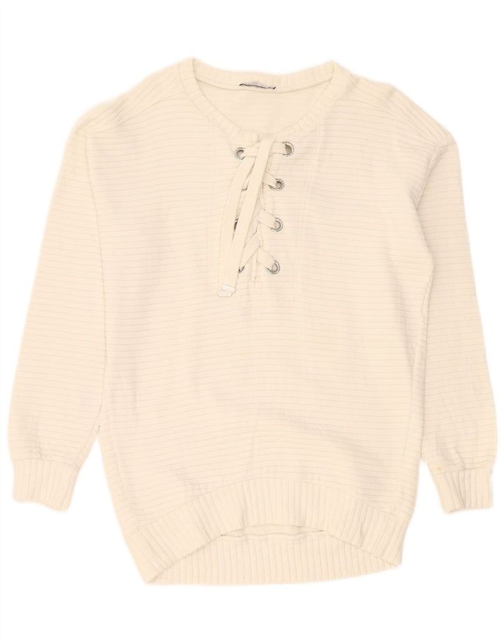 Zara Dame Jumper Sweater UK 14 Medium White