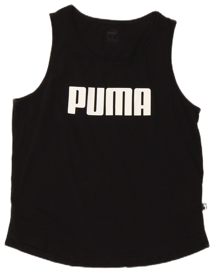 Adidas Dame Grafisk Vest Top UK 14 Medium Sort Bomuld