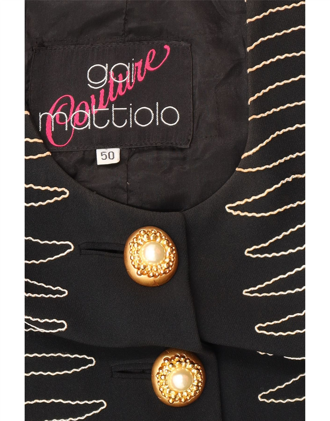 Gai Mattiolo Dame 6 Button Blazer Jacket IT 50 XL Sort Stribet