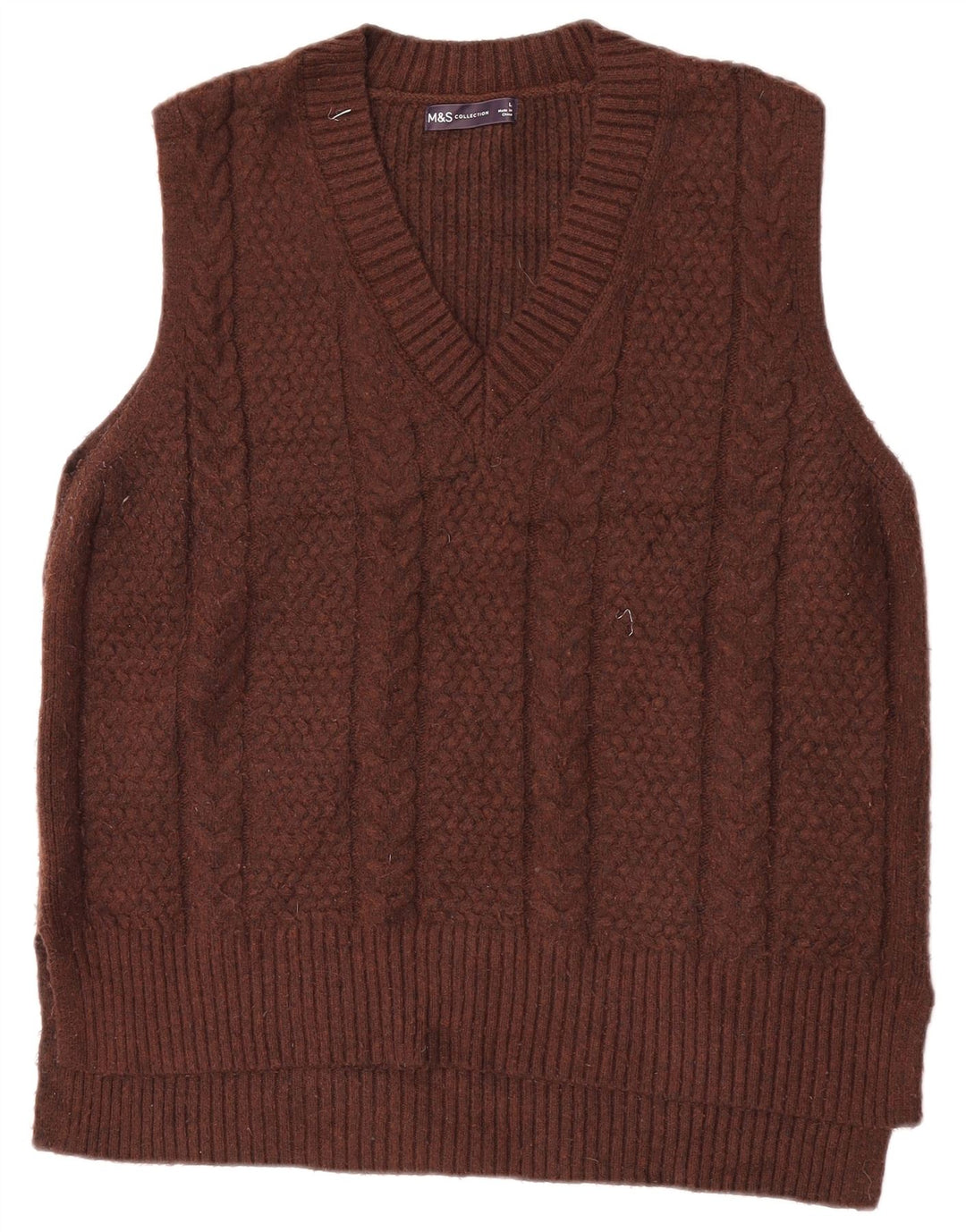 Marks & Spencer Dame Vest Tank Top UK 16 Stor Brun Polyester