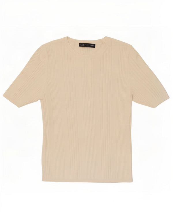 Marks & Spencer T-shirt top til kvinder UK 12 Medium Off White Viscose