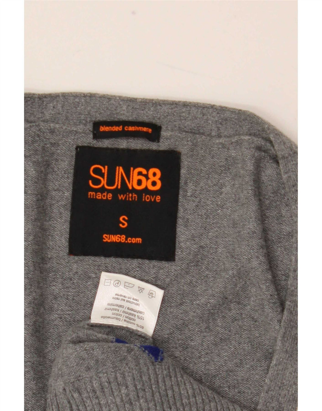 Sun68 Herre Cardigan Sweater Lille Grå Argyle/Diamant Bomuld