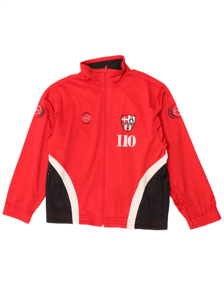 Lotto Herre grafisk træningsdragt Topjakke UK 38/40 Medium Rød Colourblock