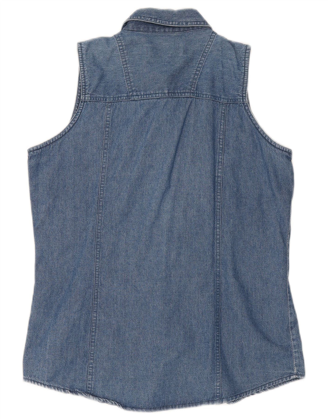 Brandon & C Dame ærmeløs denimskjorte UK 14 Medium Blue