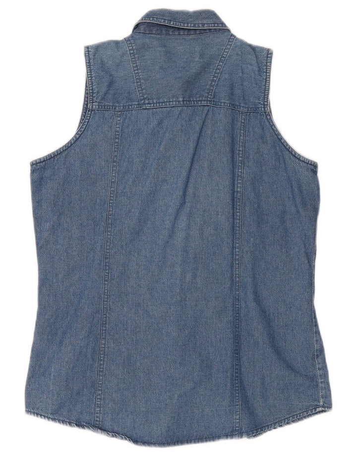 Brandon & C Dame ærmeløs denimskjorte UK 14 Medium Blue