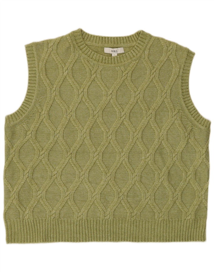 Marks & Spencer Dame Vest Tank Top UK 16 Large Green Polyester