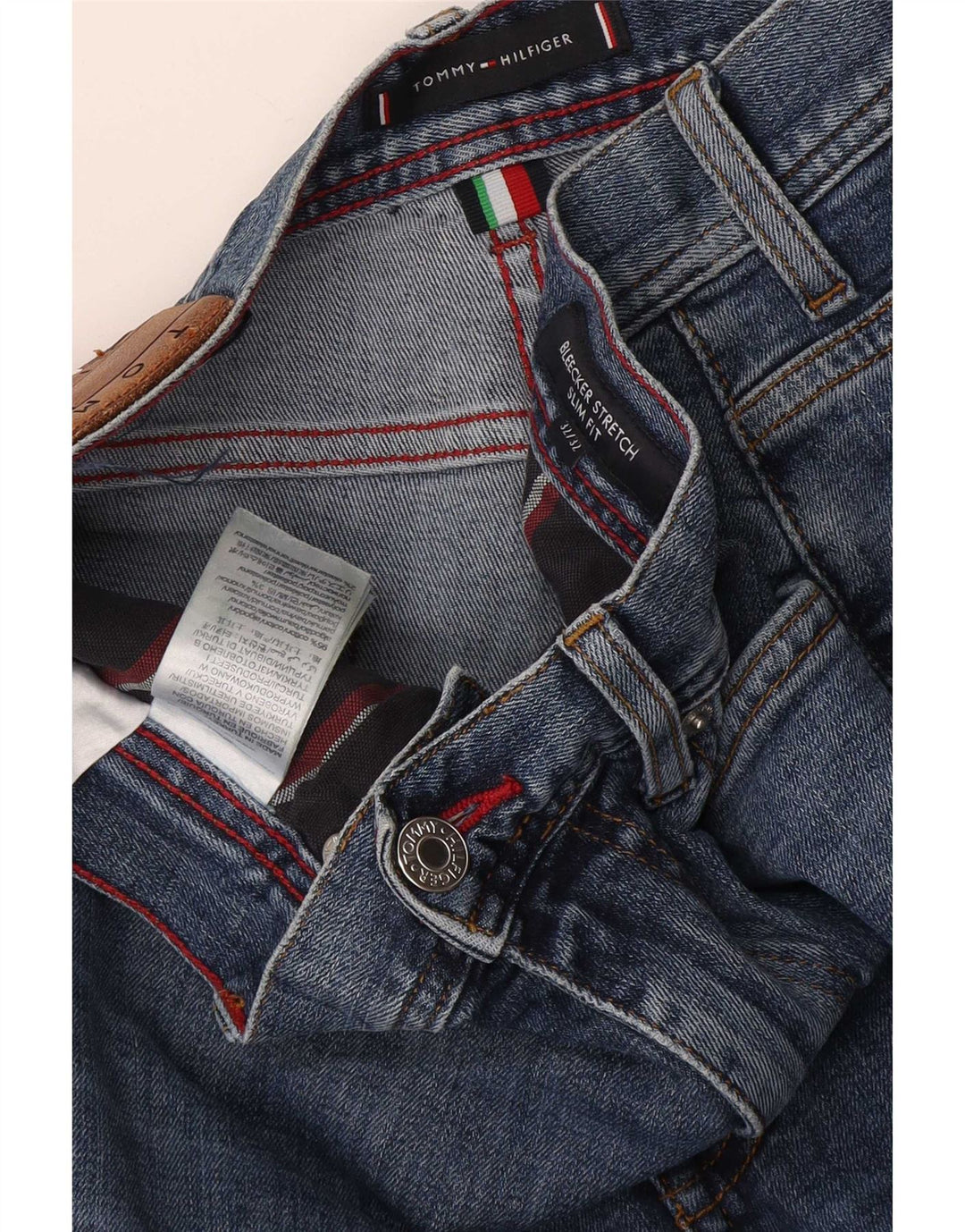 Tommy Hilfiger Herre Bleecker Slim Jeans W32 L32 Blå Bomuld