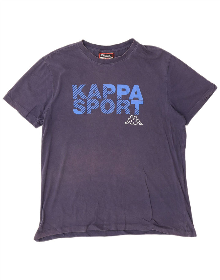 Kappa Herre grafisk T-shirt Top Stor marineblå bomuld