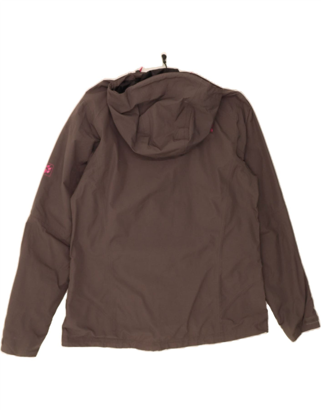 JACK WOLFSKIN Womens Hooded Rain Jacket UK 16 Large Grey Polyamide Vintage Jack Wolfskin and Second-Hand Jack Wolfskin from Messina Hembry 