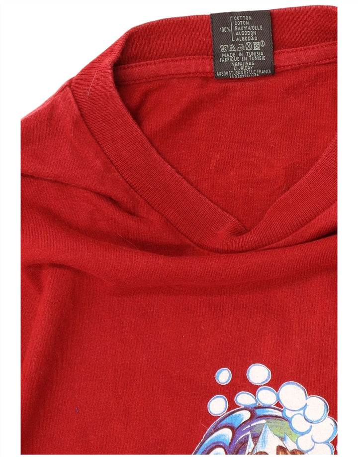 Quiksilver Herre grafisk T-shirt Top Lille rød bomuld